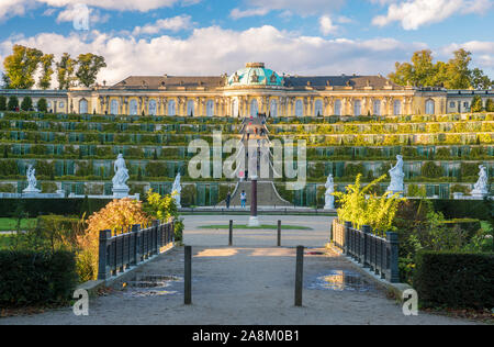 Potsdam,Germany-October 2017:Il Palazzo Sanssouci a Potsdam Foto Stock