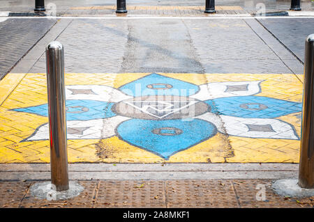Georgetown Penang - 25 Aprile 2019 : Arte di strada nella città circondata da edifici coloniali. Foto Stock