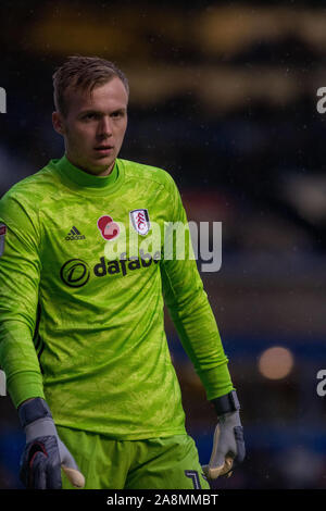 9 novembre 2019, St Andrews, Birmingham, Inghilterra; Sky scommessa campionato, Birmingham City v Fulham : Marek Rodak (12) di Fulham Credito: Gareth Dalley/news immagini Foto Stock