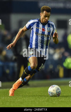 9 novembre 2019, Hillsborough, Sheffield, Inghilterra; Sky scommessa campionato, Sheffield Mercoledì v Swansea City : Giacobbe Murphy (14) di Sheffield mercoledì sulla sfera. Credito: Dean Williams/news immagini Foto Stock