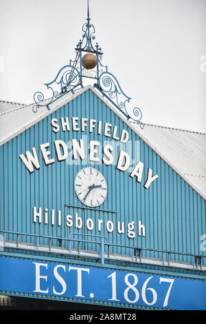 9 novembre 2019, Hillsborough, Sheffield, Inghilterra; Sky scommessa campionato, Sheffield Mercoledì v Swansea City : Hillsborough vista generale. Credito: Dean Williams/news immagini Foto Stock