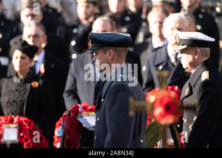 Londra, UK 10 Novembre 2019. Ricordo domenica presso il Cenotafio, Whitehall, Londra S.A.R. il principe William, il Duca di Cambridge Credit Ian DavidsonAlamy Live News Foto Stock