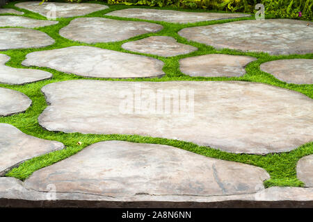 Calcestruzzo di lucidatura di passerelle e di erba artificiale. Foto Stock