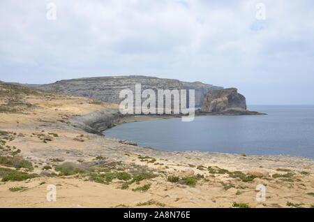 La Roccia del fungo in Dwejra Bay, isola di Gozo, Malta Foto Stock