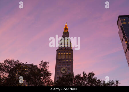 Torre dell'orologio del Metropolitan Life Insurance Company building, Manhattan, New York City, Stati Uniti d'America. Foto Stock