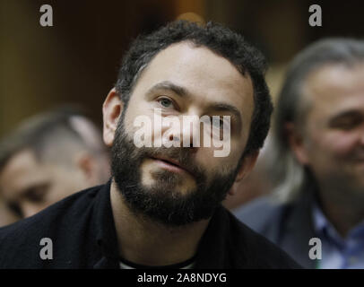 Kiev, Ucraina. Decimo Nov, 2019. OLEKSANDR DUBINSKY, l''˜servo del Popolo" partito politico supplente assiste ad un congresso del partito di Kiev, in Ucraina, il 10 novembre 2019. Credito: Serg Glovny/ZUMA filo/Alamy Live News Foto Stock