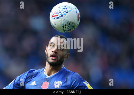 Cardiff, Regno Unito. Decimo Nov, 2019. Curtis Nelson di Cardiff City in azione. EFL Skybet partita in campionato, Cardiff City v Bristol City a Cardiff City Stadium domenica 10 novembre 2019. Questa immagine può essere utilizzata solo per scopi editoriali. Solo uso editoriale, è richiesta una licenza per uso commerciale. Nessun uso in scommesse, giochi o un singolo giocatore/club/league pubblicazioni. pic da Andrew Orchard/Andrew Orchard fotografia sportiva/Alamy Live news Credito: Andrew Orchard fotografia sportiva/Alamy Live News Foto Stock