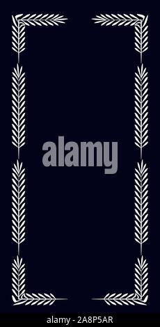 Piazza Orange frame con un semplice modello di bianco in forma di foglie bianche. Illustrazione Vettoriale