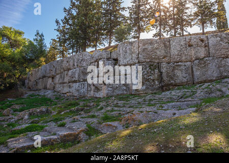 Rovine di antiche Pnice - il luogo era nata la democrazia, Atene, Grecia Foto Stock