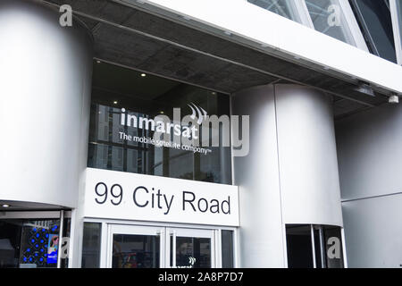 Inmarsat capo ufficio presso 99 City Road, Old Street rotonda, London, Regno Unito Foto Stock