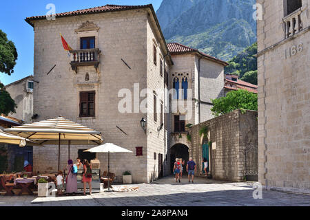 Cattaro, Montenegro - Giugno 10. 2019. Un frammento di parte storica - Città Vecchia Foto Stock