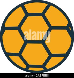 Pallone da calcio icona. Semplice elemento da attrezzature sportive raccolta di icone. Creative Soccer Icona a sfera ui, ux, applicazioni software e infographics Illustrazione Vettoriale