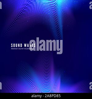 Abstract di musica di colore della copertina dell'album. L'energia dell'onda sonora. Musica digitale di visualizzazione. Equalizzatore audio. Vettore Illustrazione Vettoriale