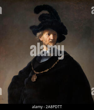 Uomo vecchio con una catena in oro da Rembrandt van Rijn (1606-1669), olio su pannello, 1631 Foto Stock