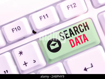 Segno di testo che mostra i dati della ricerca. Business photo testo recupero efficiente di specifici elementi da un insieme di elementi Foto Stock