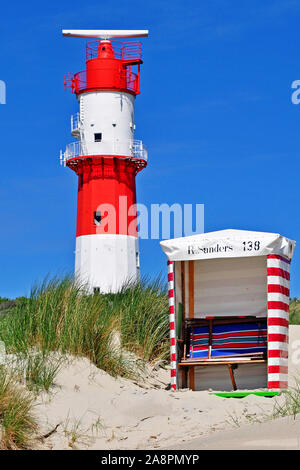 Insel Borkum, Elektrischer Leuchtturm, Ostfriesische isole, Foto Stock