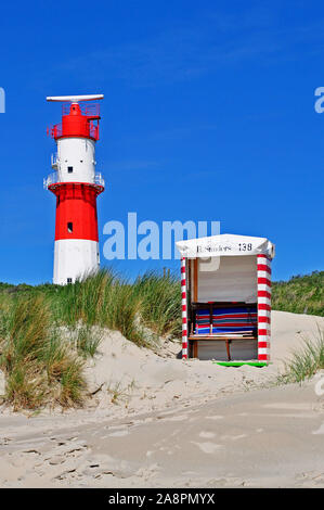 Insel Borkum, Elektrischer Leuchtturm, Ostfriesische isole, Foto Stock