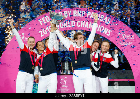 La Francia vince il 2019 Fed Cup a RAC Arena, Perth, Australia domenica 10 novembre Foto Stock