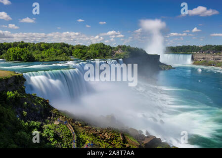 Cascate del Niagara DA STATI UNITI D'AMERICA, vista del paesaggio. Lunga esposizione. Foto Stock