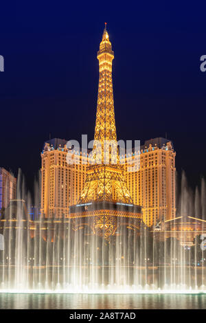 Las Vegas strip skyline in Nevada, come visto durante la notte Foto Stock