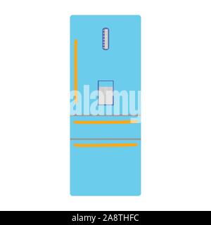 Un splendidamente disegnato blu Smart Electric Cucina Frigorifero Illustrazione Vettoriale
