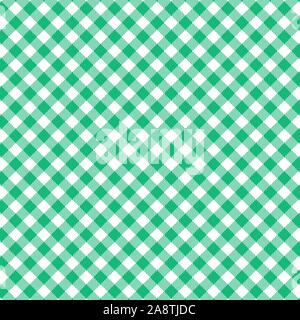 Green Gingham seamless pattern. La texture dal rombo/quadrati per - plaid, tovaglie, abiti, camicie, abiti, carta, biancheria da letto, coperte, trapunte e Illustrazione Vettoriale