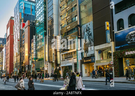 Ginza dictrict, Chuo, Tokyo, Giappone, Asia Foto Stock