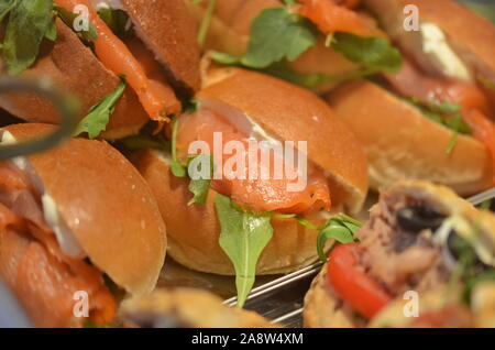 gustosi panini e antipasti italiani Foto Stock