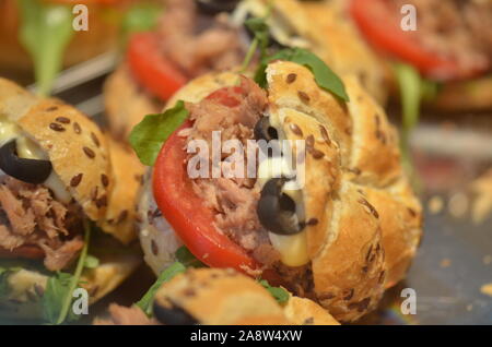 gustosi panini e antipasti italiani Foto Stock