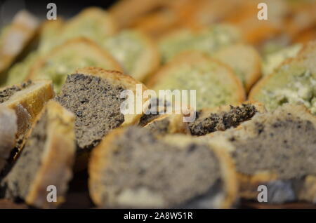 gustosi panini e antipasti italiani Foto Stock