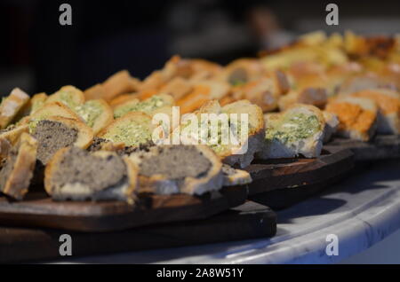 gustosi panini e antipasti italiani Foto Stock