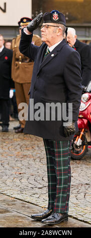 War Memorial, Elgin High Street, murene, UK. Decimo Nov, 2019. Regno Unito. Questo è il ricordo domenica all'interno di Elgin. Contenuto dell'immagine:- Credito: JASPERIMAGE/Alamy Live News Foto Stock