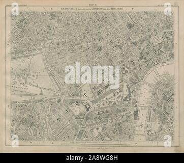 Libreria di Stanford mappa di Londra foglio 10 Mayfair Marylebone Westminster 1895 Foto Stock