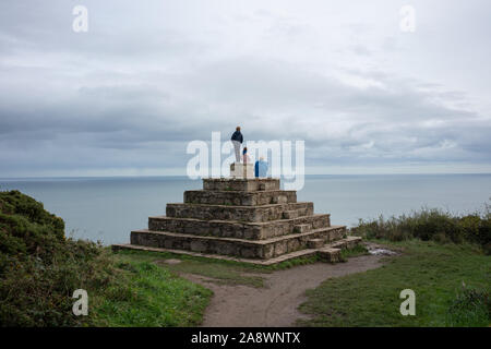 La vista da Killiney Hill, Killiney, Dublino, Irlanda. Foto Stock