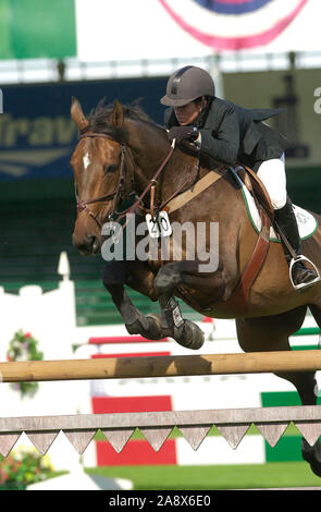 La North American, Abete Prati, giugno 2001, Akita Cup di foratura, Jenifer uncini (USA) riding Stella Foto Stock