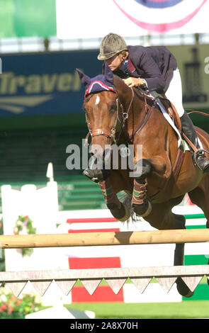 La North American, Abete Prati, giugno 2001, Akita Cup di foratura, Laura Kraut (USA) libertà di equitazione Foto Stock