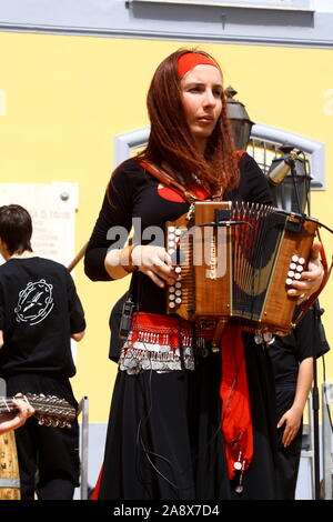 Campania concerto di musica folk con antichi strumenti musicali Foto Stock