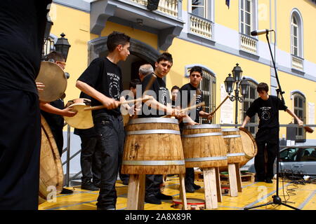 Campania concerto di musica folk con antichi strumenti musicali Foto Stock