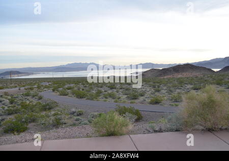 Molla in Nevada: la mattina presto vista del Lago Mead Foto Stock