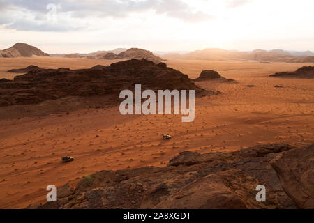 Wadi Rum Desert in Giordania Foto Stock