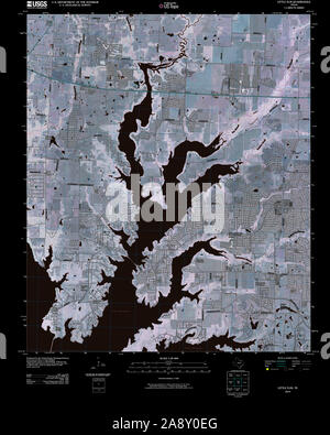 USGS TOPO Map Texas TX poco Elm 20100428 TM restauro invertito Foto Stock