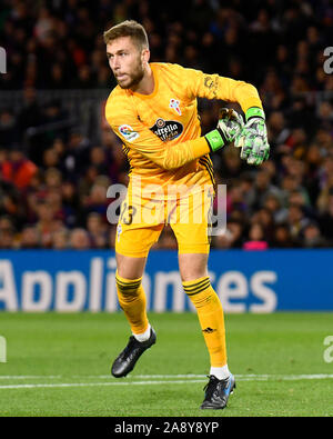 Barcellona, 09-11-2019. LaLiga 2019/ 2020, la data 13. Barcellona - Celta. Ruben Blanco di RC CELTA Foto Stock