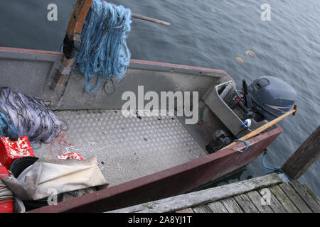 Pesce net in barca da pesca sul lago di Zugo Foto Stock