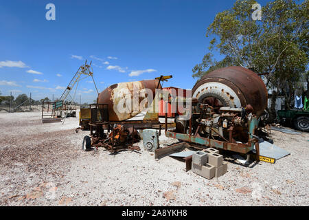 Pesanti macchinari utilizzati per opal mining, Lightning Ridge, New South Wales, NSW, Australia Foto Stock