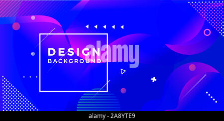 Colorato sfondo geometrico. Forme di fluido composizione. Vettore Foto Stock