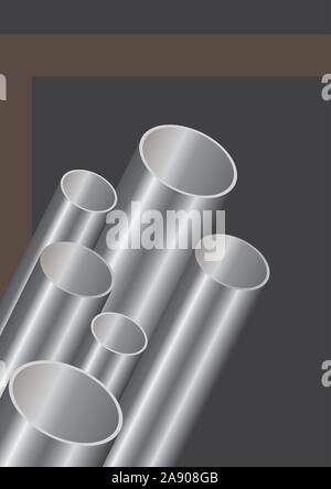 Modello di tubazione di acciaio coperchio per azienda settore Realizzazione brochure Illustrazione Vettoriale