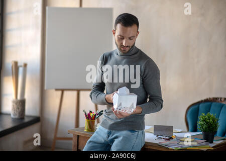 Barbuto interior designer azienda poco modello di casa Foto Stock