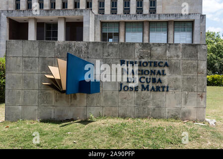 Biblioteca nazionale José Martí - Biblioteca Nacional "José Martí" nella piazza della Rivoluzione a l'Avana, Cuba Foto Stock