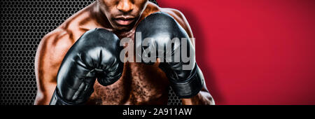 Immagine composita del boxer muscolare Foto Stock