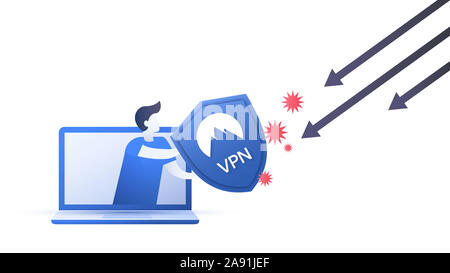 Oggi è importante per proteggere la tua identità online, così il modo più semplice è quello di utilizzare un servizio VPN. Non lasciate che gli hacker per spiare su di voi - Utilizzare un'applicazione VPN Foto Stock